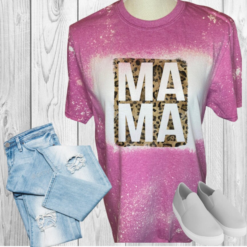 Mama Leopard Bleached T-Shirt