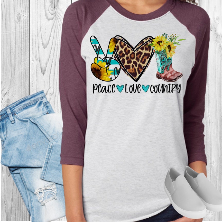 Peace Love Country Raglan