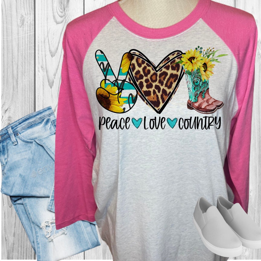 Peace Love Country Raglan