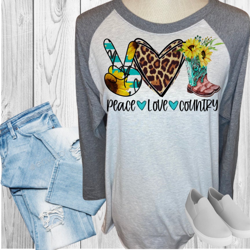 Peace Love Country Raglan