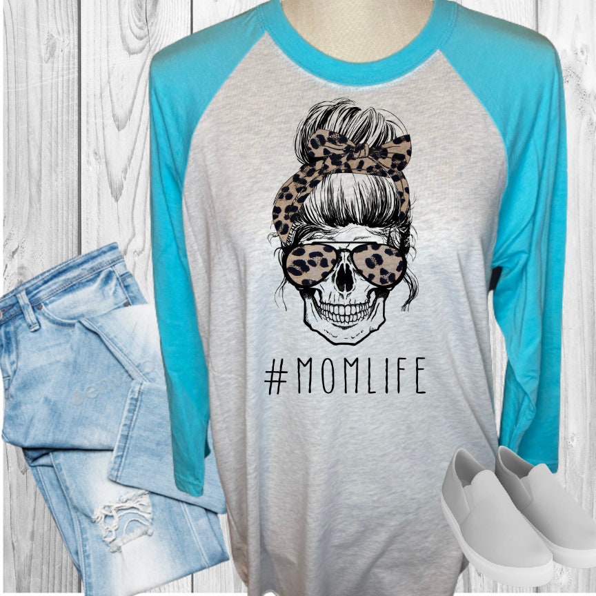 Mom Life Skull Raglan