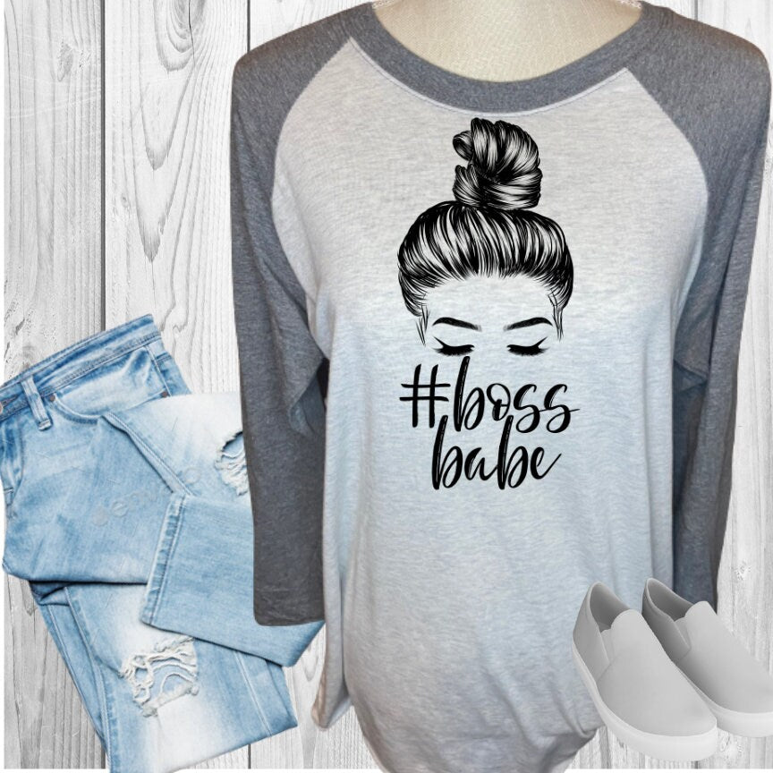 BOSS BABE Woman's Face Raglan