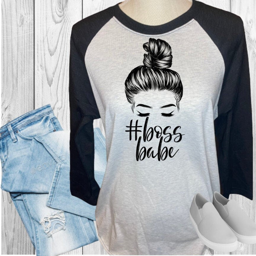 BOSS BABE Woman's Face Raglan