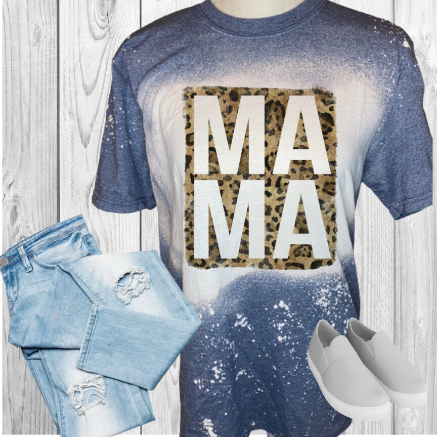 Mama Leopard Bleached T-Shirt