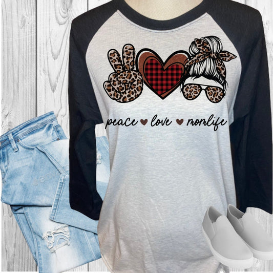 Peace Love Momlife Raglan