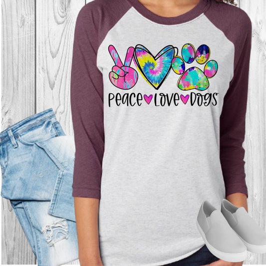 Peace Love Dogs Raglan