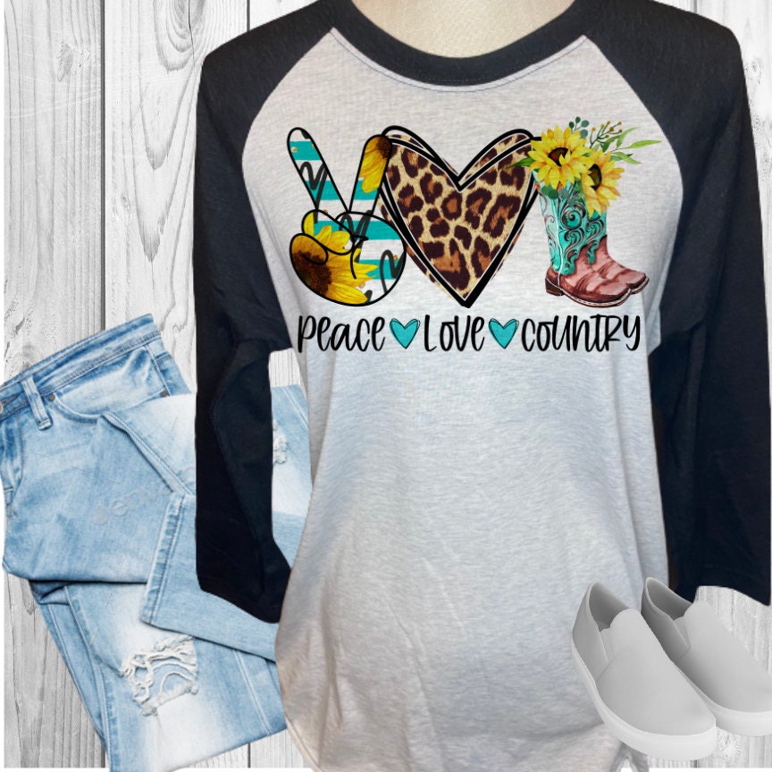 Peace Love Country Raglan