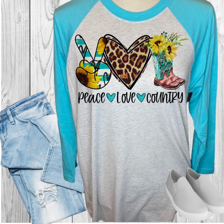 Peace Love Country Raglan