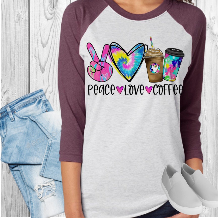 Peace Love Coffee Raglan
