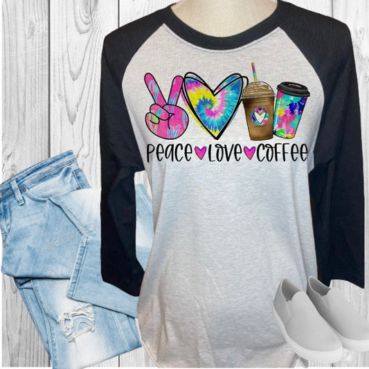Peace Love Coffee Raglan