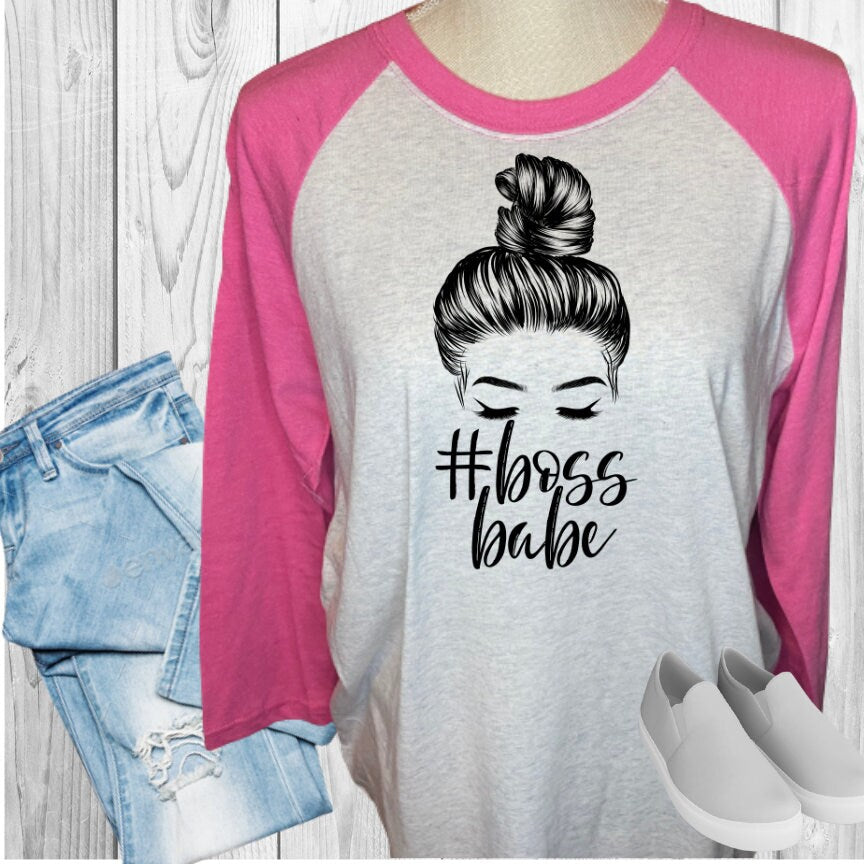 BOSS BABE Woman's Face Raglan
