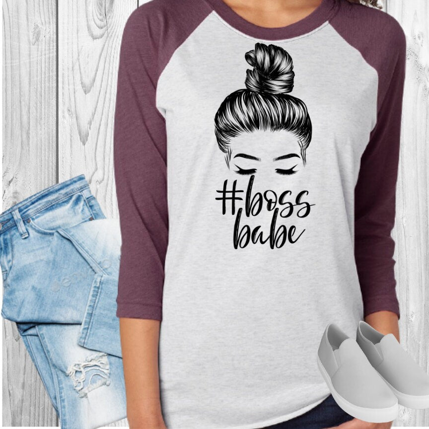 BOSS BABE Woman's Face Raglan