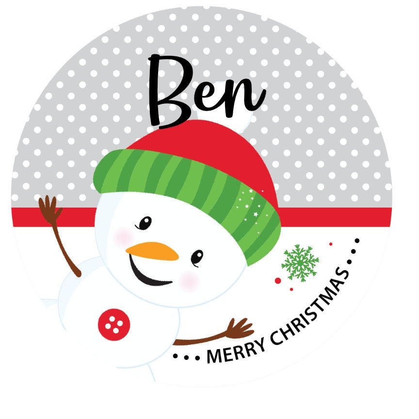Christmas Snowman Name Ornament For Boys Personalized