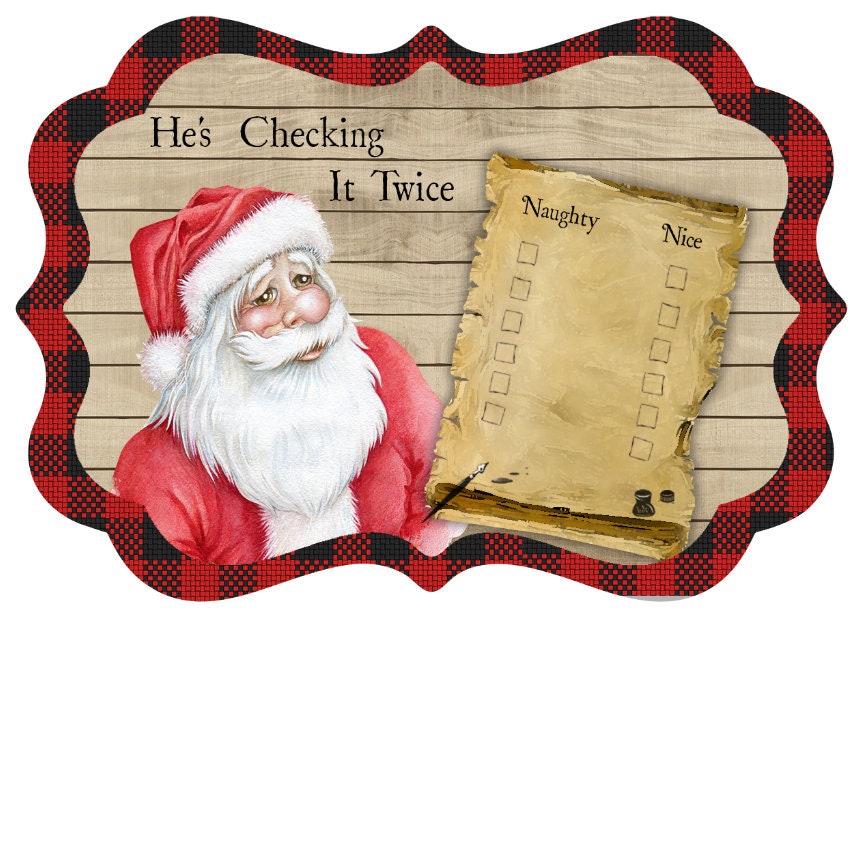 Santa Checking It Twice Personalized Christmas Ornament