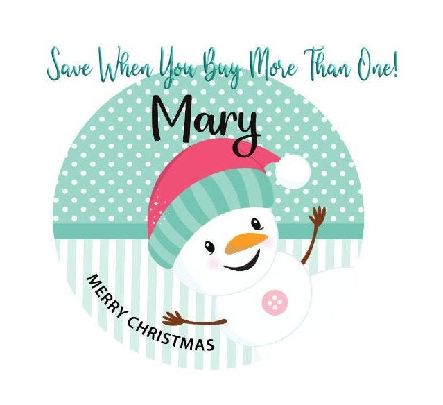 Christmas Snowman Name Ornament For Girls Personalized