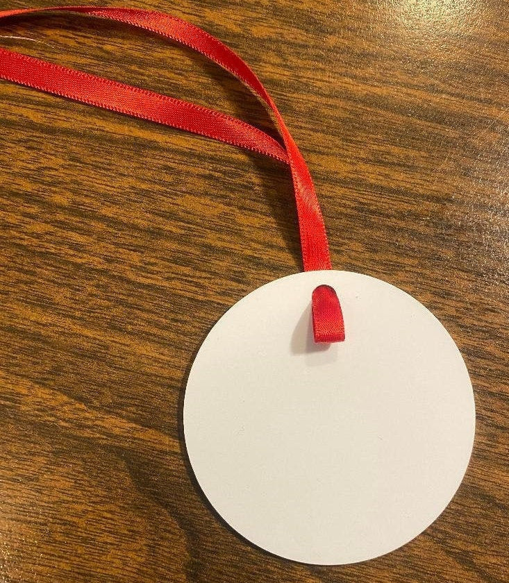 Merry Christmas Wood Slice Personalized Ornament