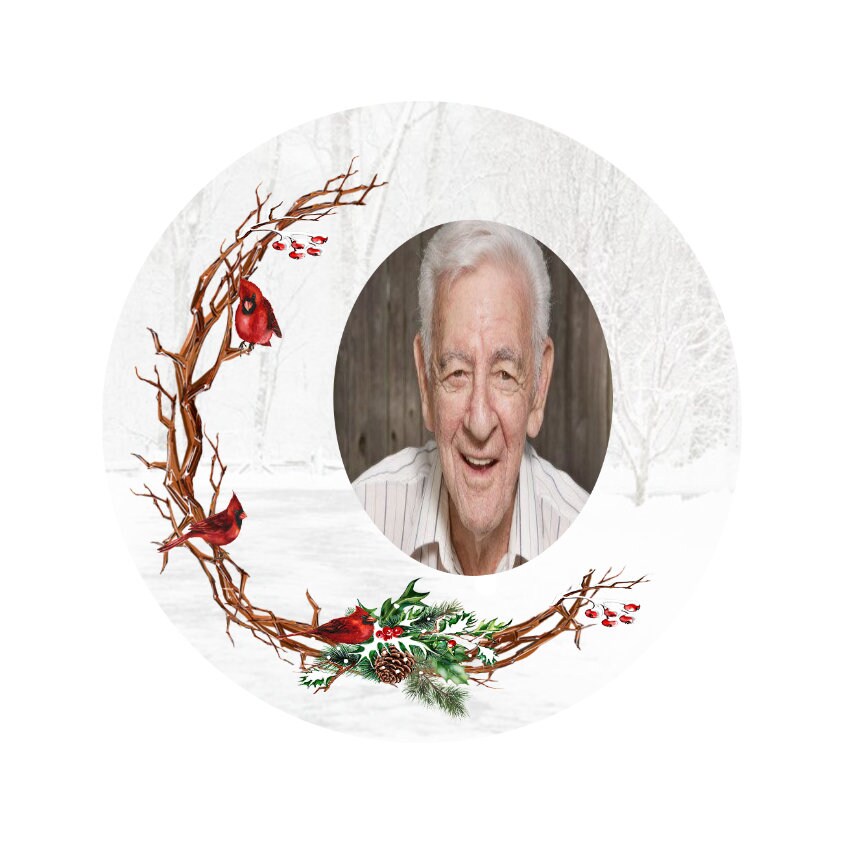 Memorial Photo Ornament, Angels Appear When Cardinals Are Near