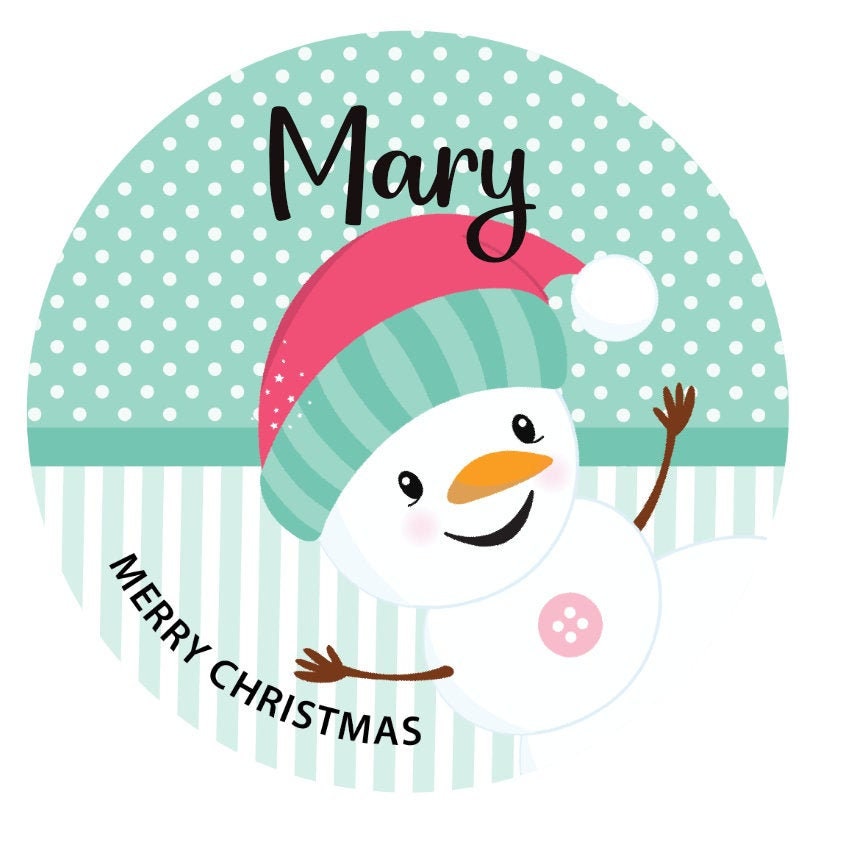 Christmas Snowman Name Ornament For Girls Personalized
