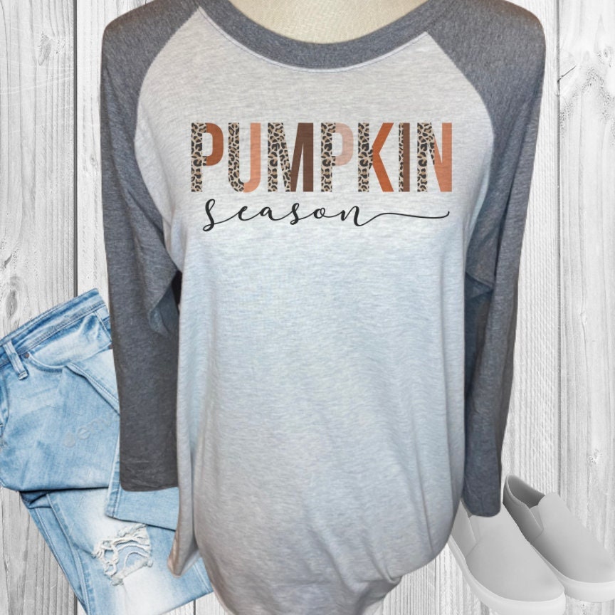 PUMPKIN SEASON Leopard Cheetah Fall Raglan