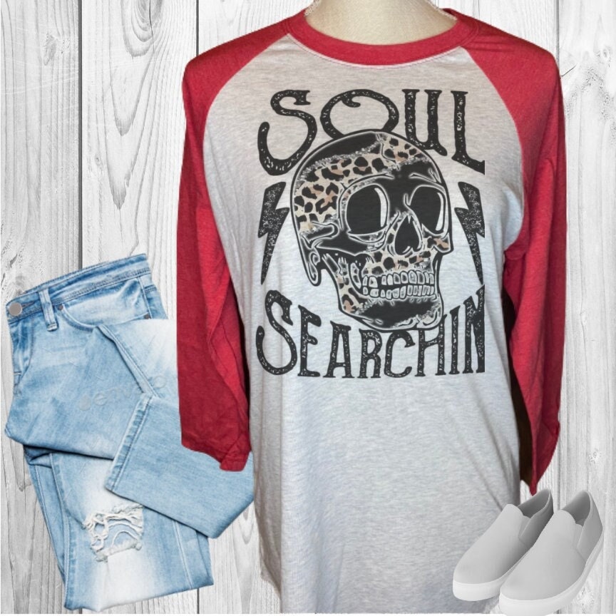 Soul Searching Skull Leopard Raglan