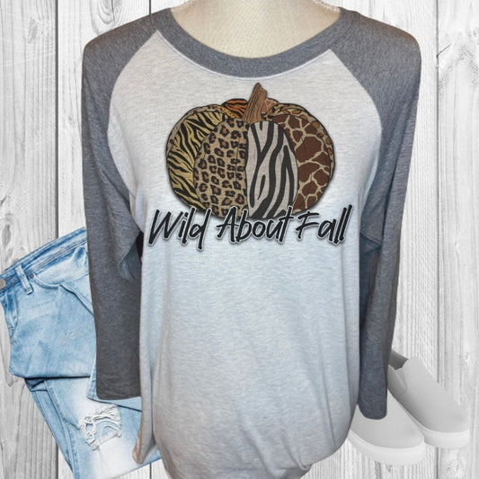 Wild About Fall Pumpkin Fall Raglan