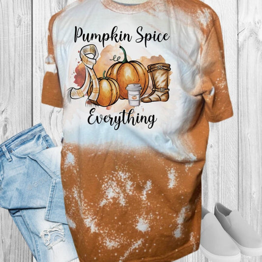 PUMPKIN SPICE EVERYTHING Fall Bleached T-Shirt