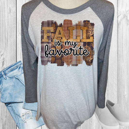 Fall Is My Favorite Plaid Fall Raglan