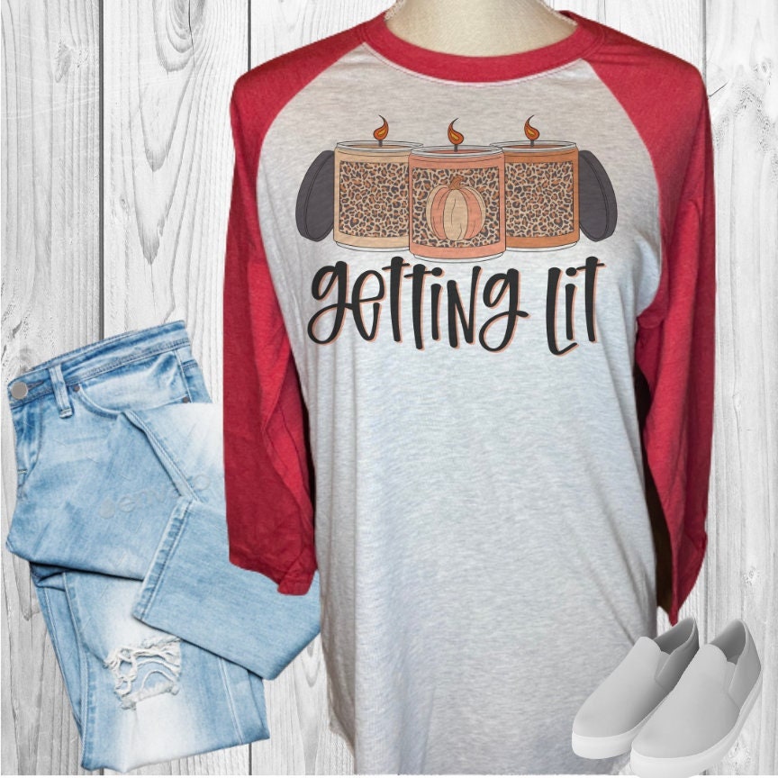 Getting Lit Candles Leopard Cheetah Fall Raglan
