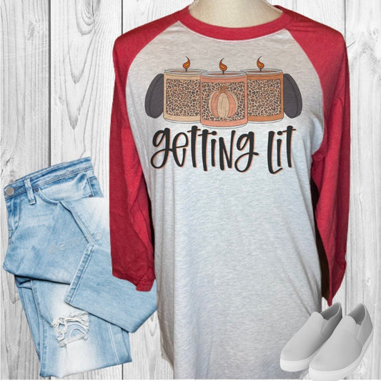 Getting Lit Candles Leopard Cheetah Fall Raglan