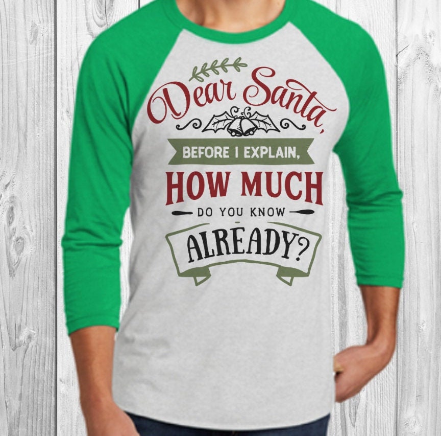 Dear Santa Before I Explain, How Much Do You Already Know Raglan