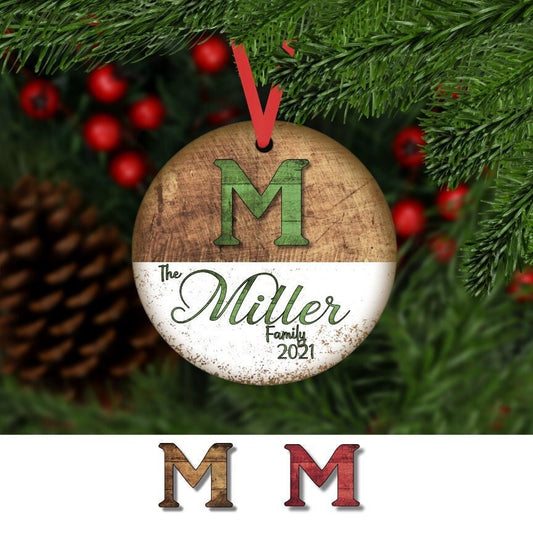Personalized Monogram Name Christmas Ornament