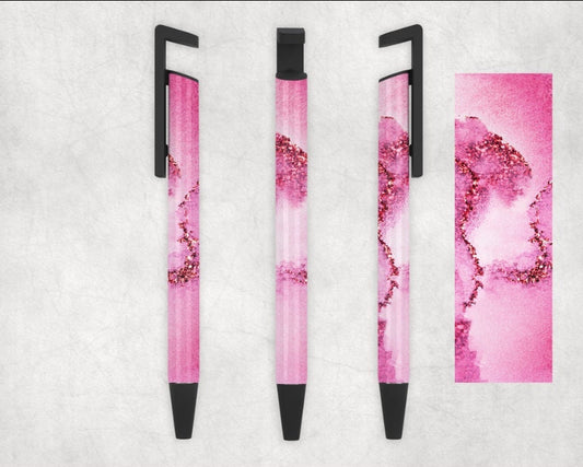 Pink Marble Swirl Personalized Pen