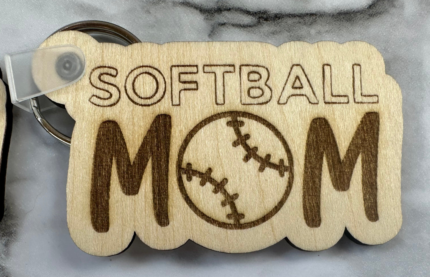 Sport Mom Keychains laser Cut Engraved.