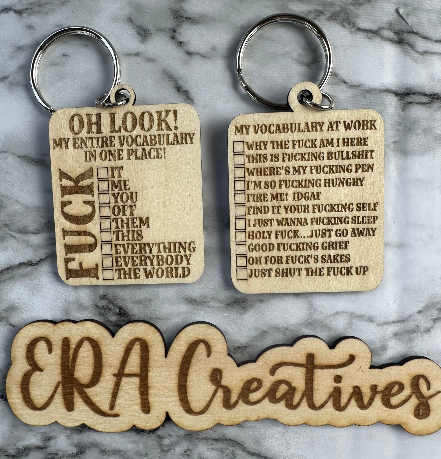 Sarcastic Funny Keychains Laser Cut Engraved