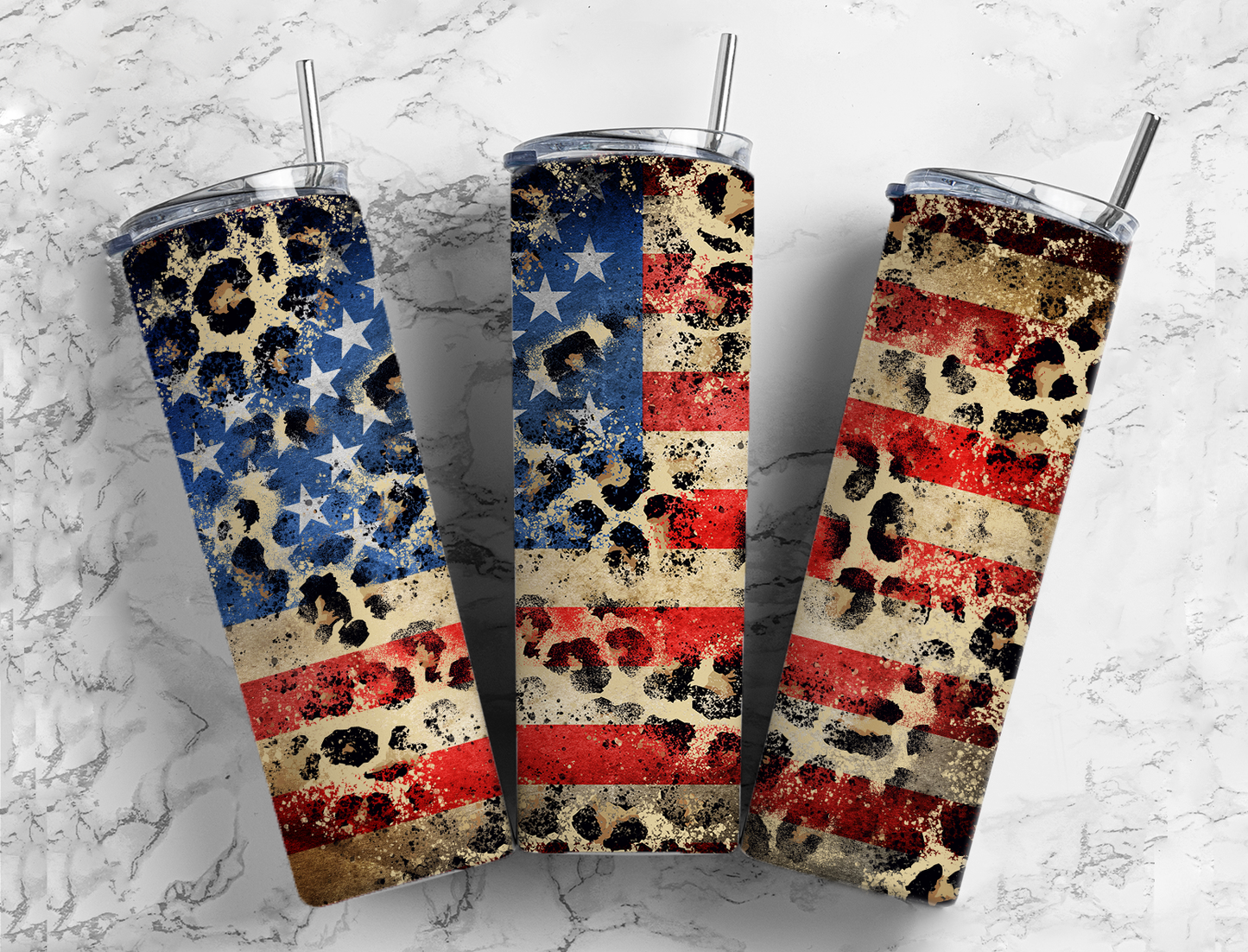 American Flag Leopard Journal/Pen/Tumbler Sets