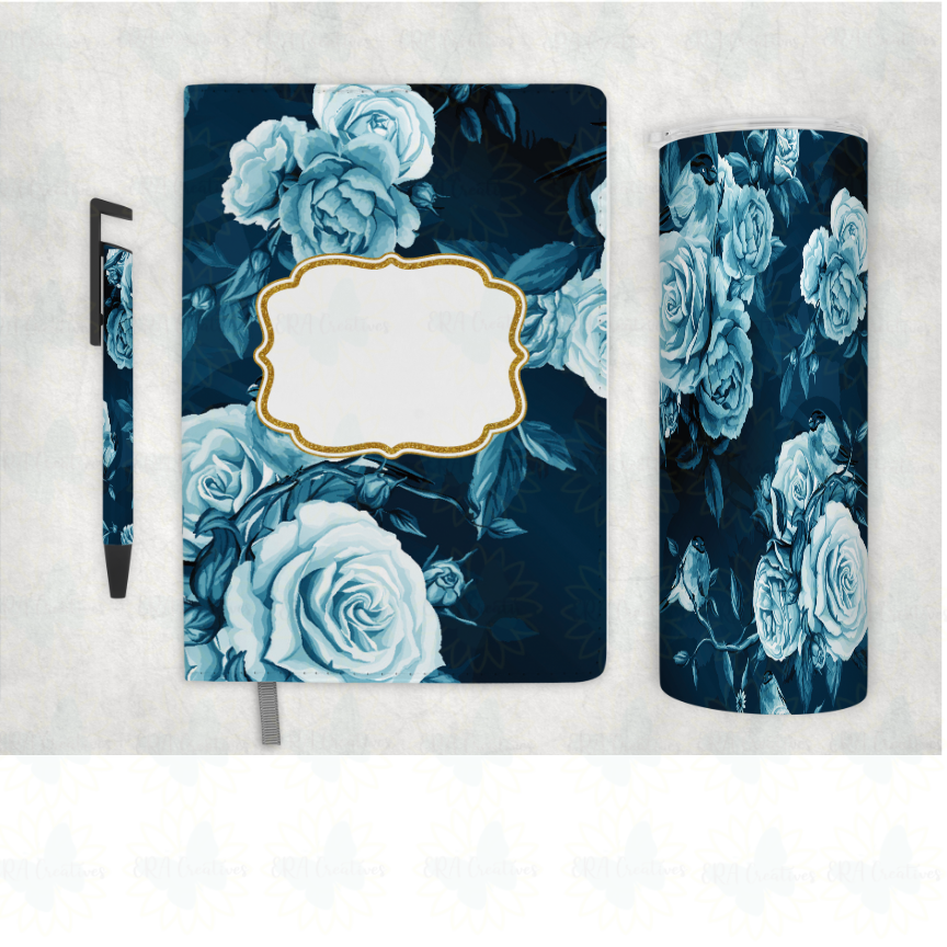 Blue Floral Journal/Pen/Tumbler Sets