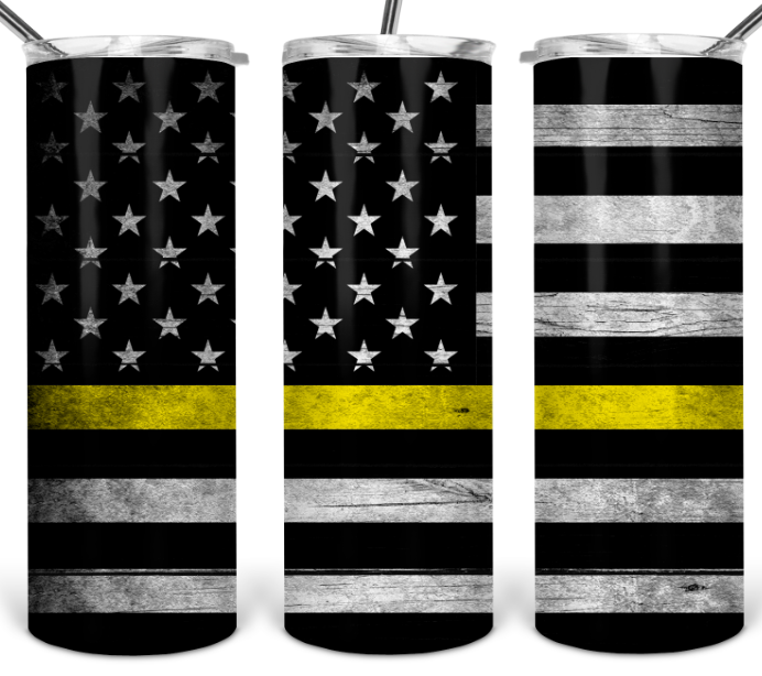 Thin Yellow Line American Flag Dispatchers Tumbler