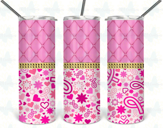 Breast Cancer Leather Tumbler