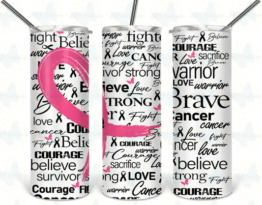 Breast Cancer Words Tumbler