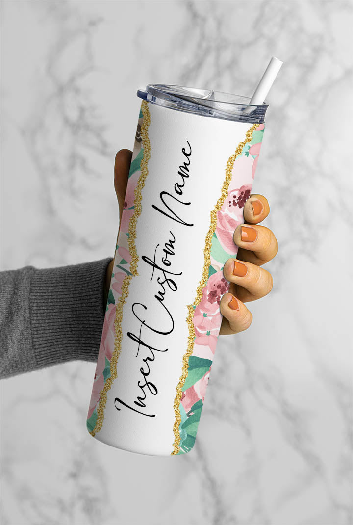 Floral Name Tumbler