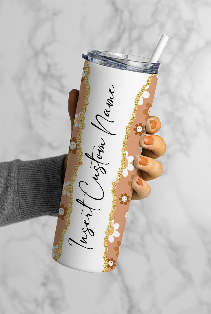 Happy Daisy Name Tumbler