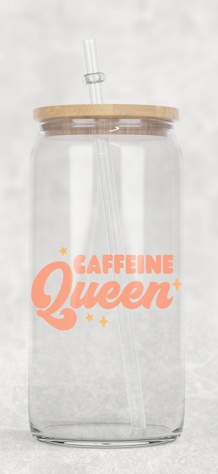 Caffeine Queen Coffee Glass Cup