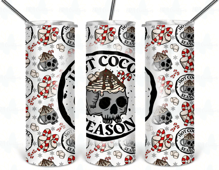 Hot Cocoa Season Skull Tumbler