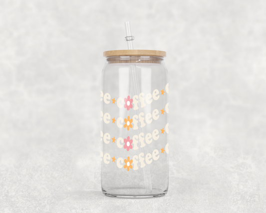 Coffee Floral Coffee Glass Cup