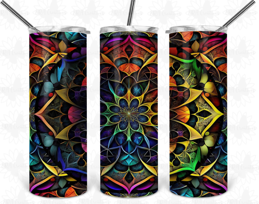 Stained Glass Mandala Tumbler