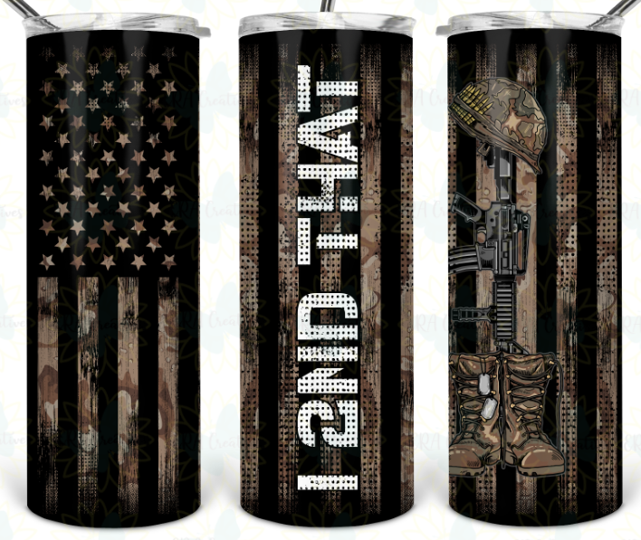 I'd Second That Second Amendment Camo American Flag Tumbler