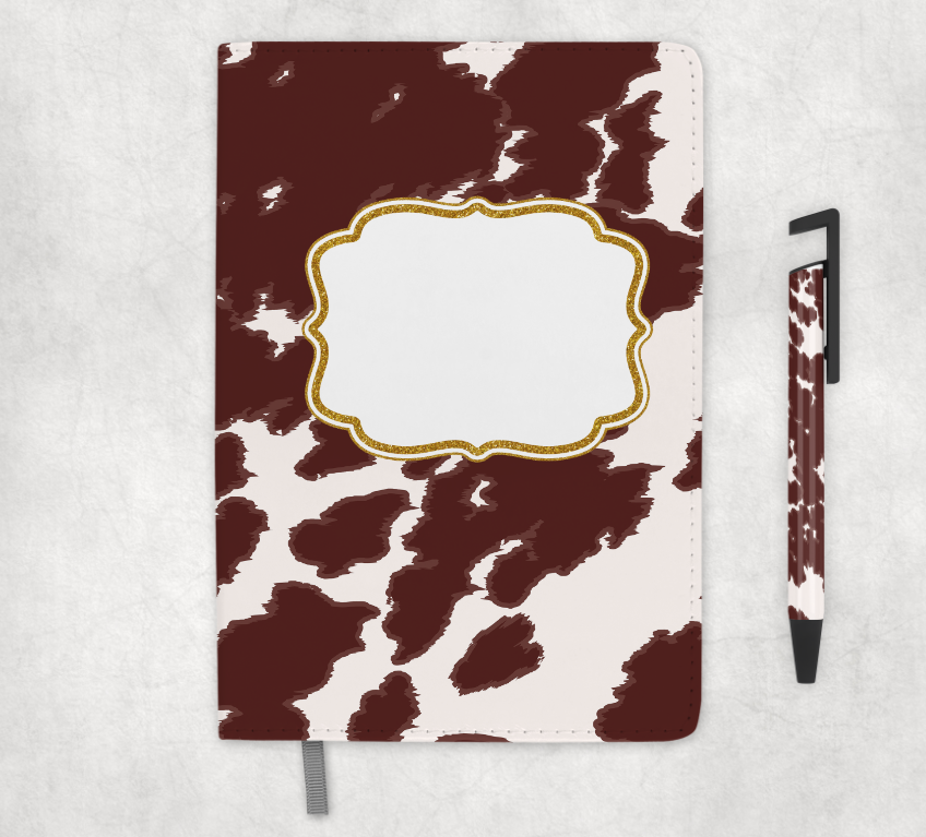 Cow Hide Journal/Pen/Tumbler Sets
