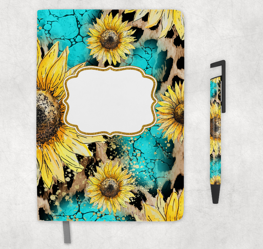 Leopard and Sunflower Journal/Pen/Tumbler Sets