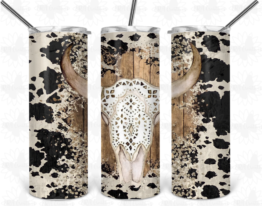 Lace Skull Cow Tumbler