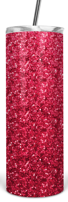 Light Red Glitter Personalized Tumbler